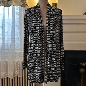 Yala Black and White Geometric Long Sleeve Sweater